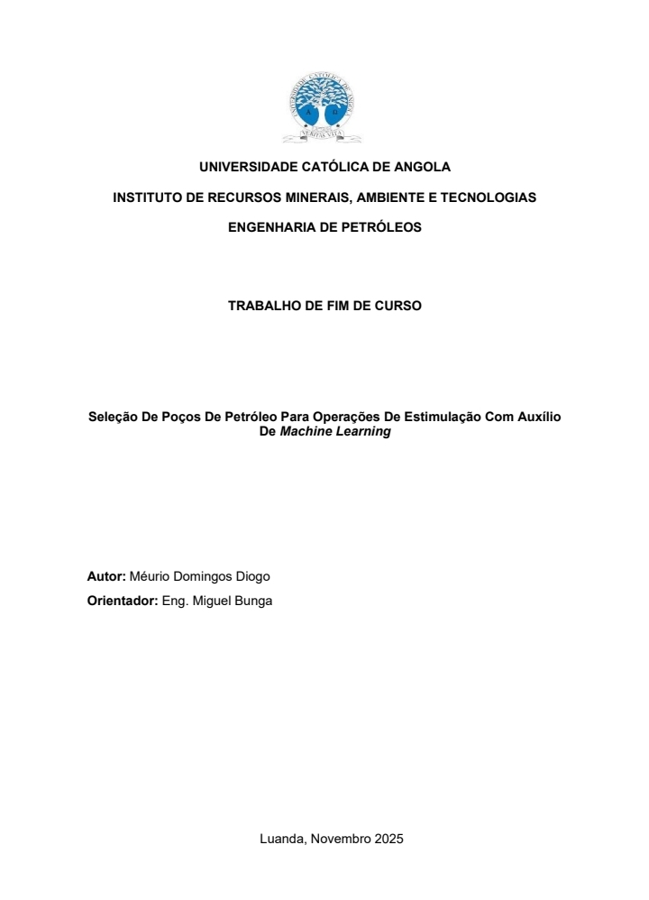 Seleção De Poços De Petróleo Para Operações De Estimulação Com Auxílio De Machine Learning